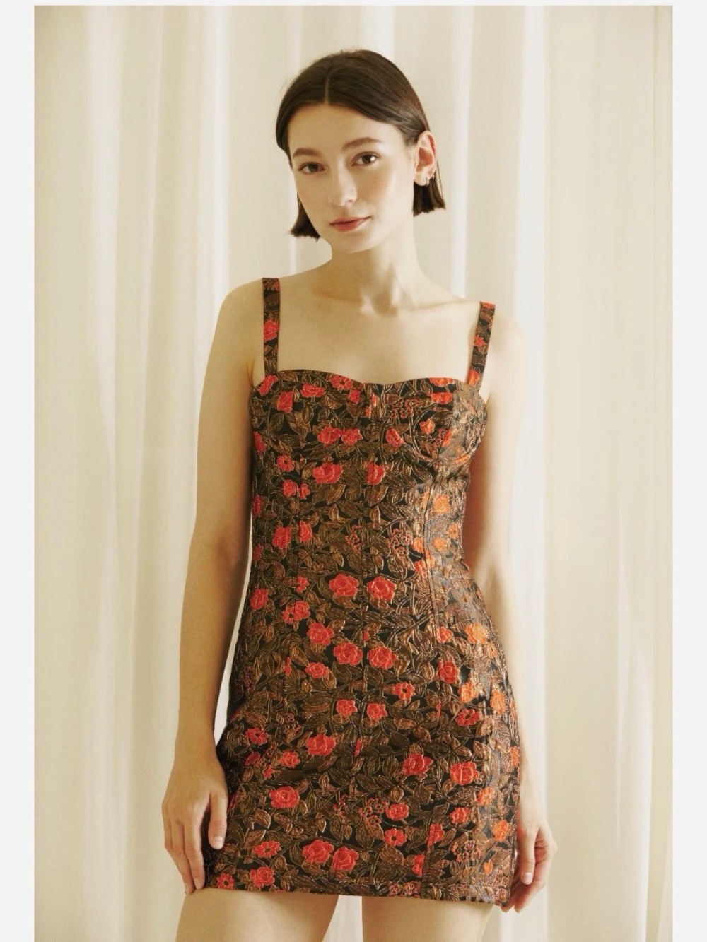 ⚡️NWT Storia Blair Black and Bronze Floral Jacquard Dress